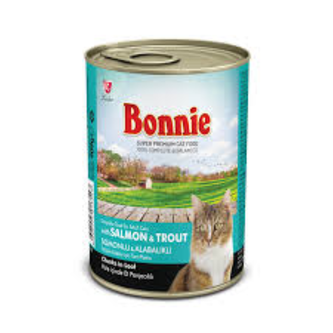 BONNIE CANNED CAT FOOD W/SALMON/TROUT 415G